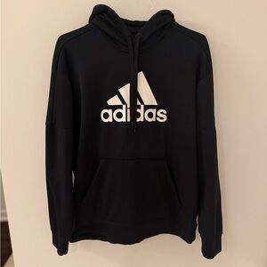 adidas Black Hoodie with White Trefoil Logo